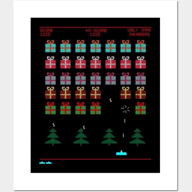 Ugly Christmas Invaders From Space Wall Art by Brobocop